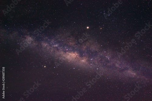 Milky Way Galaxy rising in Sabah Malaysia Asia. Image contain noise and grain due to high ISO. Image also contain soft focus and blur due to long exposure and wide aperture.