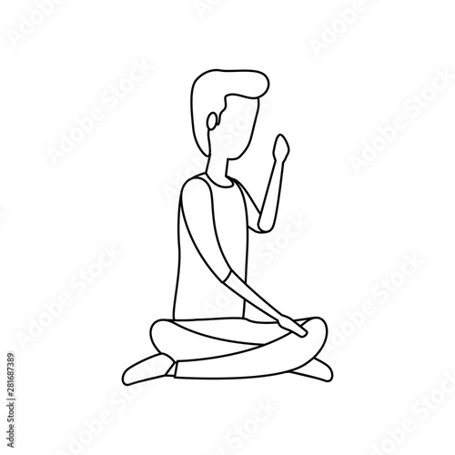 elegant businessman seated in lotus position