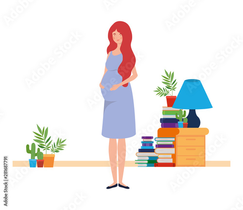Isolated pregnant woman design vector illustration