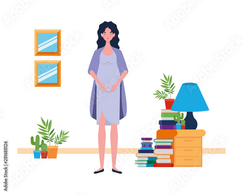 Isolated pregnant woman design vector illustration