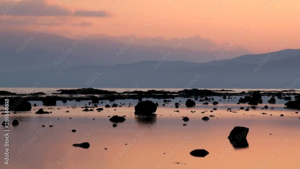 Suttsu Bay at sunrise, Susuto, Hokkaido, Japan Suttsu Bay at sunrise, Susuto, Hokkaido, Japan