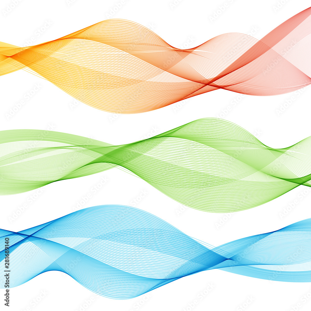 Abstract waves on the white background. Transparent lines Abstract waves on the white background. Transparent lines