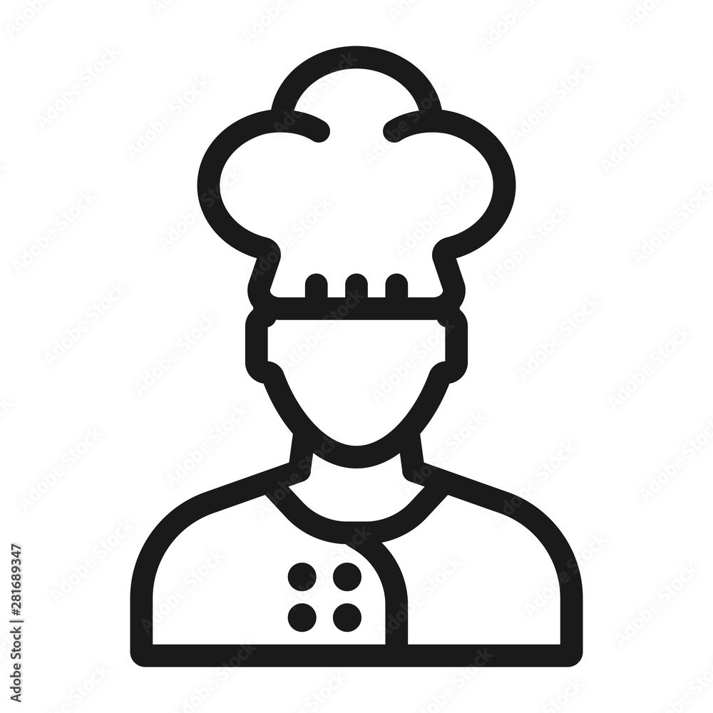 chef - minimal line web icon. simple vector illustration. concept for infographic, website or app. chef - minimal line web icon. simple vector illustration. concept for infographic, website or app.