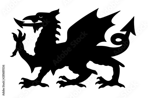 Welsh Black Dragon Vector illustration