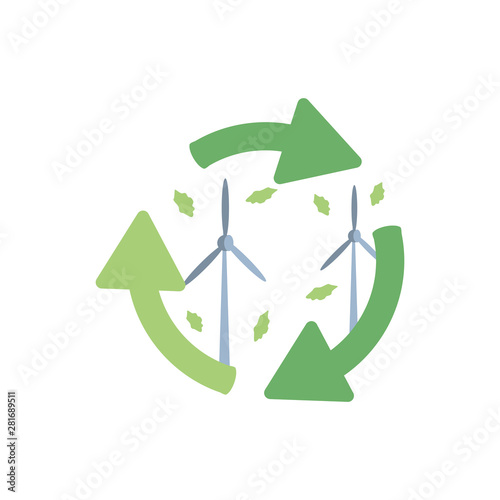 recycling arrows with windmill isolated icon