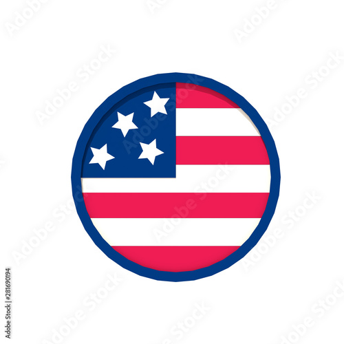 Free Download Round American Flag with 4 Stars, and Red and White Stripes on isolated white background. 3D Illustration  - GFXLoad