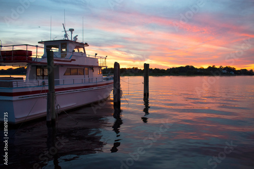 Dramatic Keyport Sunset with Fishing Boat -03