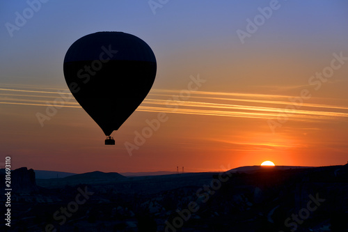 hot air balloon flight at dawn