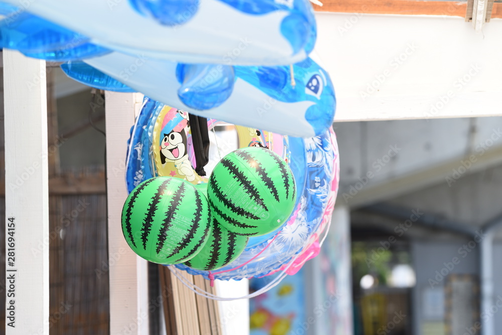 The spectacle of the beach of midsummer of Japan. The spectacle of the beach of midsummer of Japan.