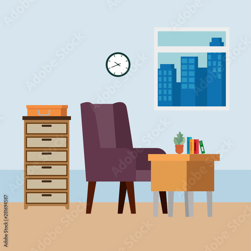 livingroom home place with sofa scene