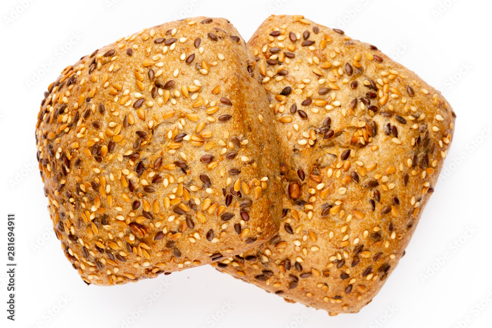 Rye eco breads on the white background. Rye eco breads on the white background.