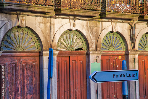 Beautiful and colorful Porto Streets near Rio Douro photo
