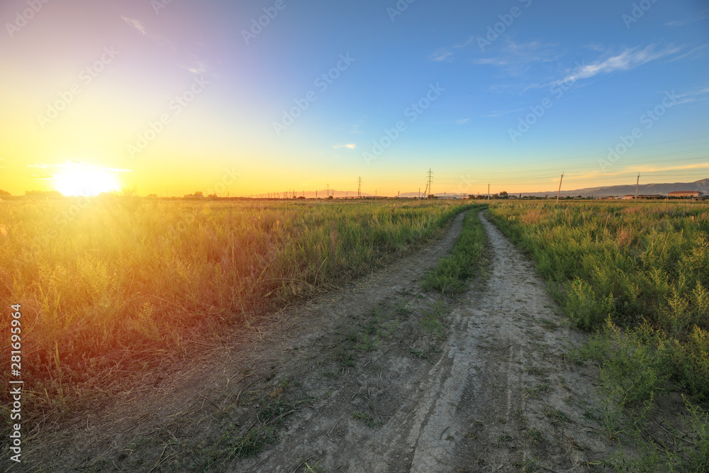 nature with sunset