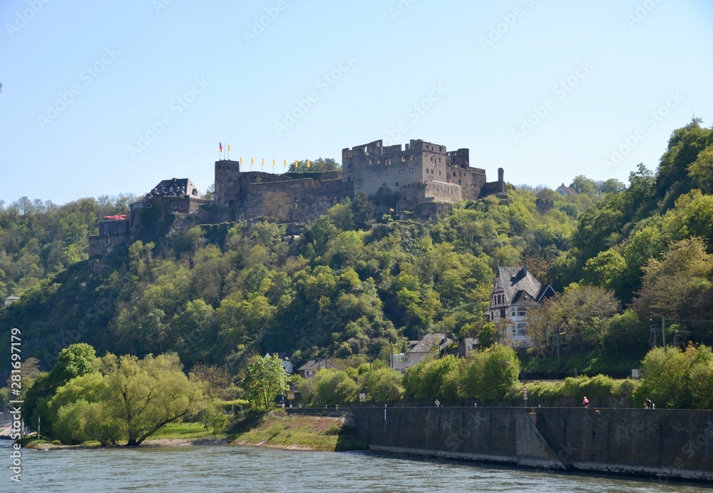 Rheinfels Castle on the Rhine river