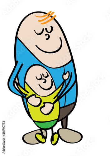 dad and son doing bear hug