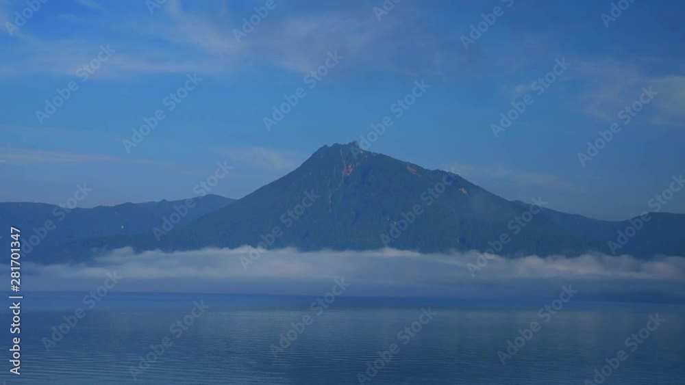 Lake Shikotsu and Mount Eniwa volcano Lake Shikotsu and Mount Eniwa volcano