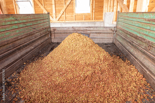 Apple pomace - By-product is produced when pressing apple juice and we use it for feeding wild game in the winter months photo