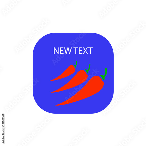 Red chili pepper, blue icon