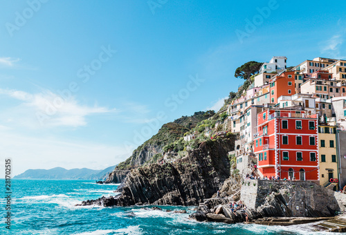 Fototapeta Naklejka Na Ścianę i Meble -  A beautiful April day in Rio Maggiore, in the fantastic Cinque Terre
