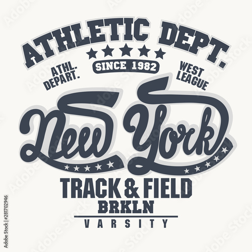 T-shirt stamp graphic. Sport wear typography emblem