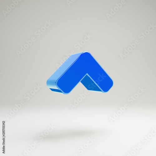 Free Download Volumetric glossy blue Angle Up icon isolated on white background. - GFXLoad