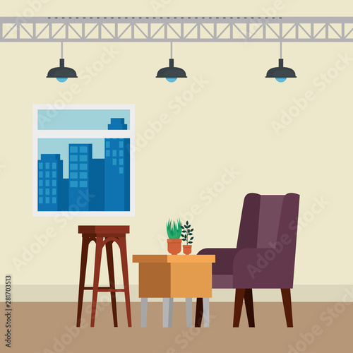 livingroom home place with sofa scene