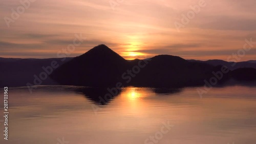 Wallpaper Mural Sunrise over Lake Toya Torontodigital.ca