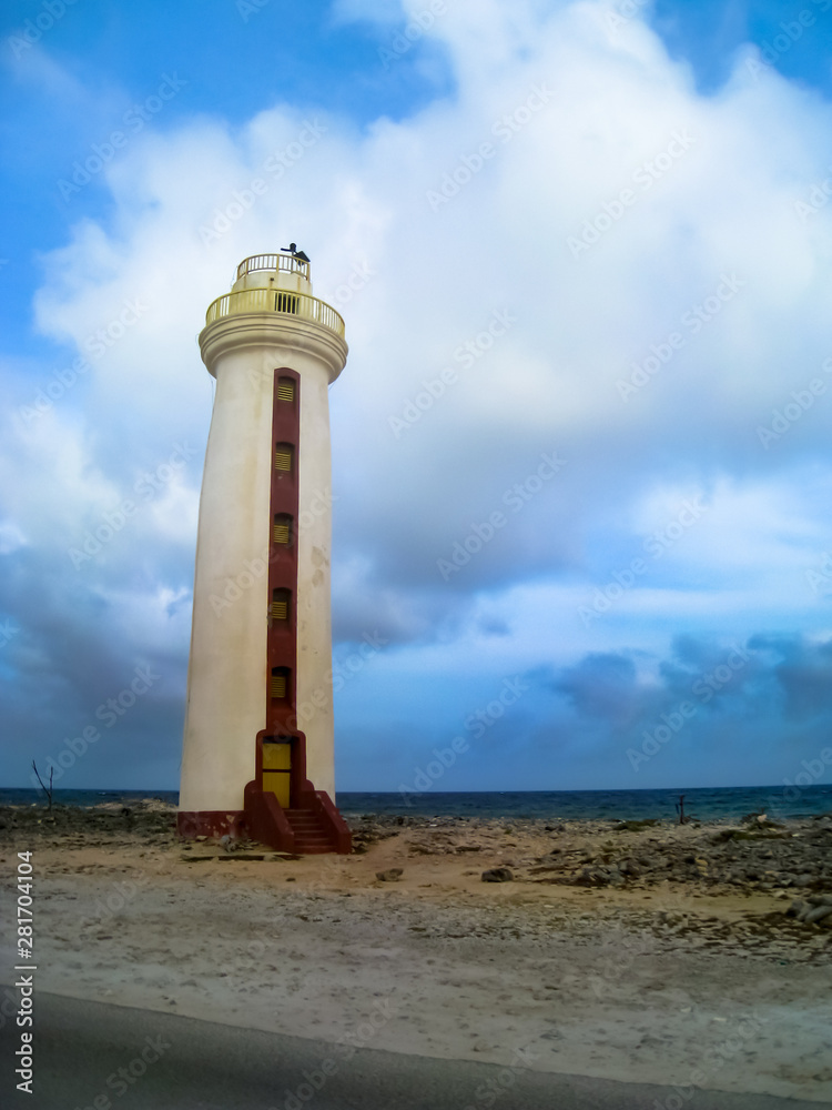Willemstoren Lighthouse in 2008, before its renovation in 2012. Bonaire's first lighthouse was constructed in 1837. 