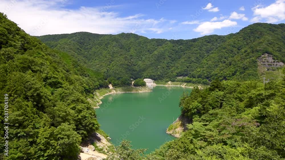 Aerial view of lake Yawata, Nikko City, Tochigi Prefecture, Japan Aerial view of lake Yawata, Nikko City, Tochigi Prefecture, Japan