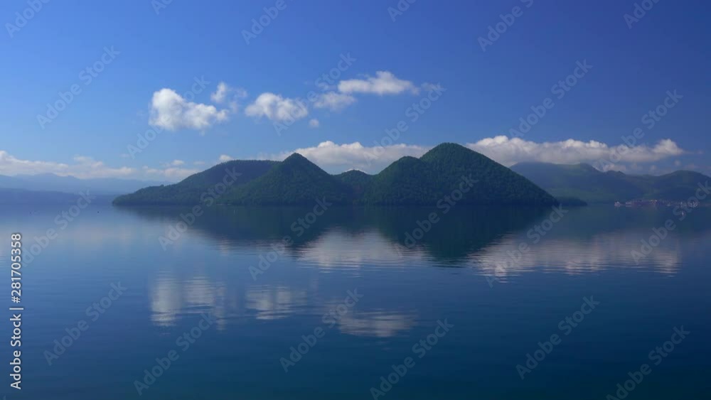 View of mountain on Lake Toya, Toyako, Hokkaido, Japan View of mountain on Lake Toya, Toyako, Hokkaido, Japan