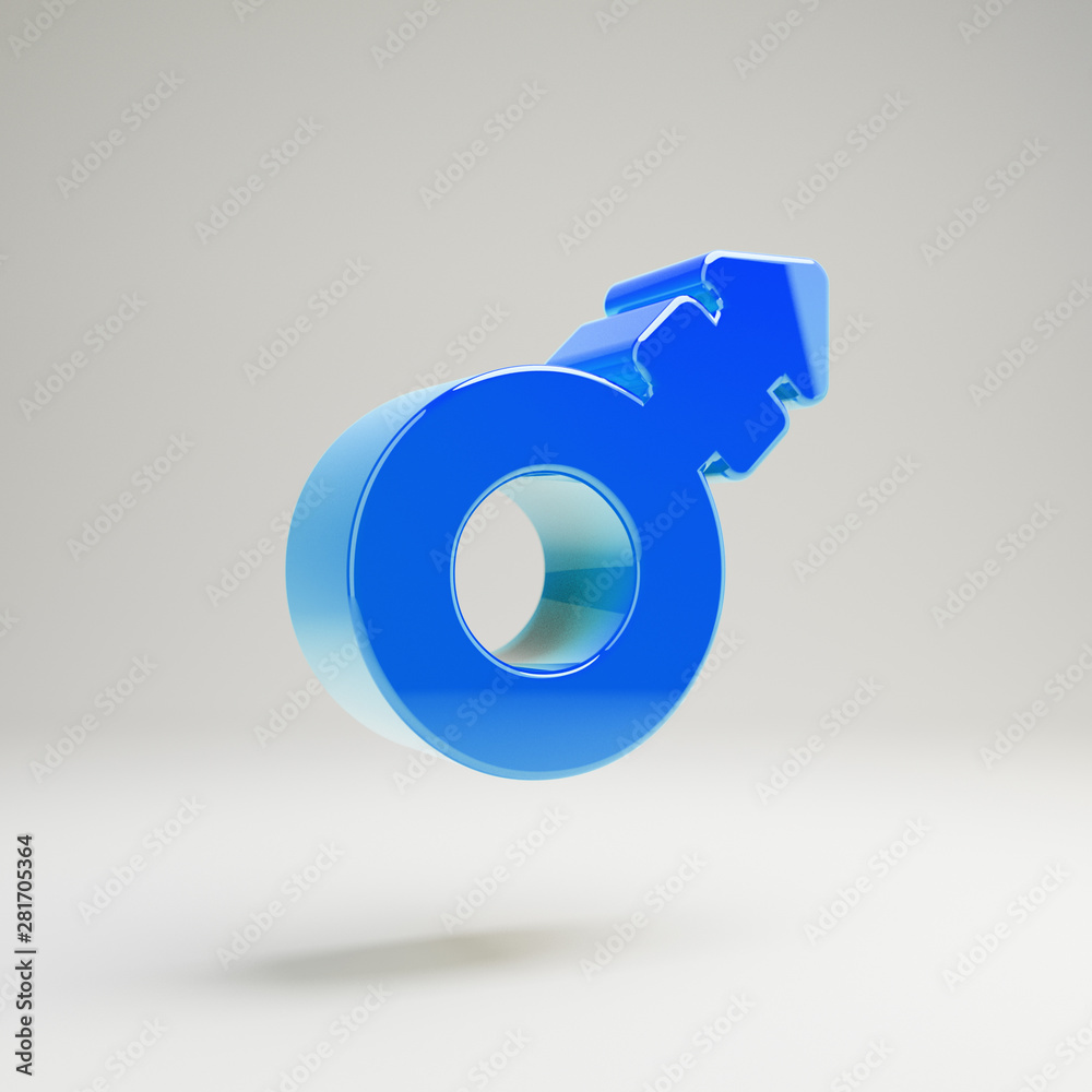 Volumetric glossy blue Mars Stroke icon isolated on white background. Volumetric glossy blue Mars Stroke icon isolated on white background.