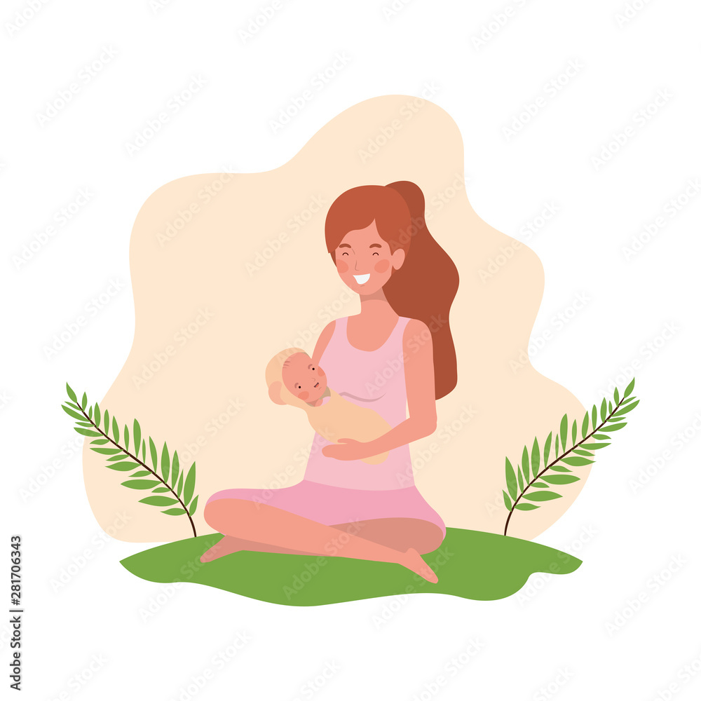 Isolated mother with baby design Isolated mother with baby design