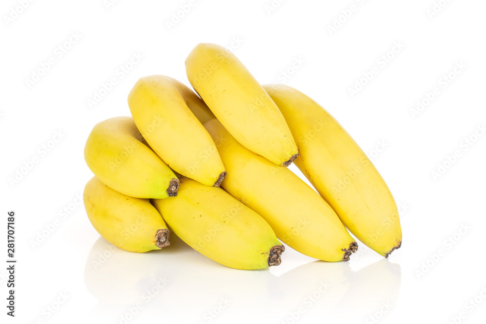 Lot of whole ripe yellow banana isolated on white background Lot of whole ripe yellow banana isolated on white background