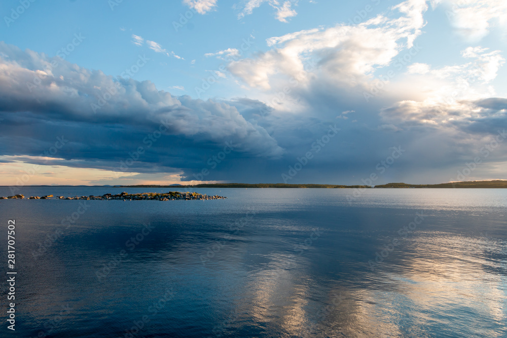 Beautiful seascape in east Sweden at the Gulf of Bothnia at the peninsula Hornslandet