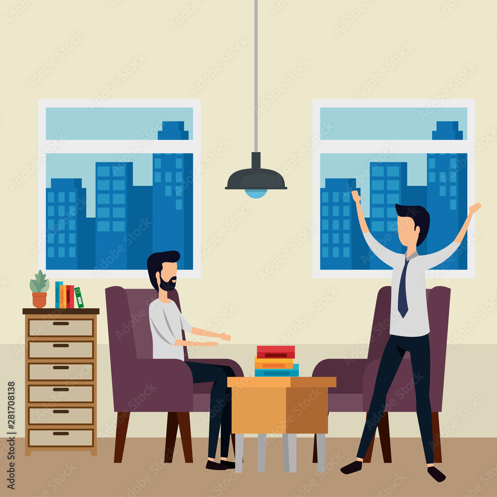 elegant businessmen workers in the office