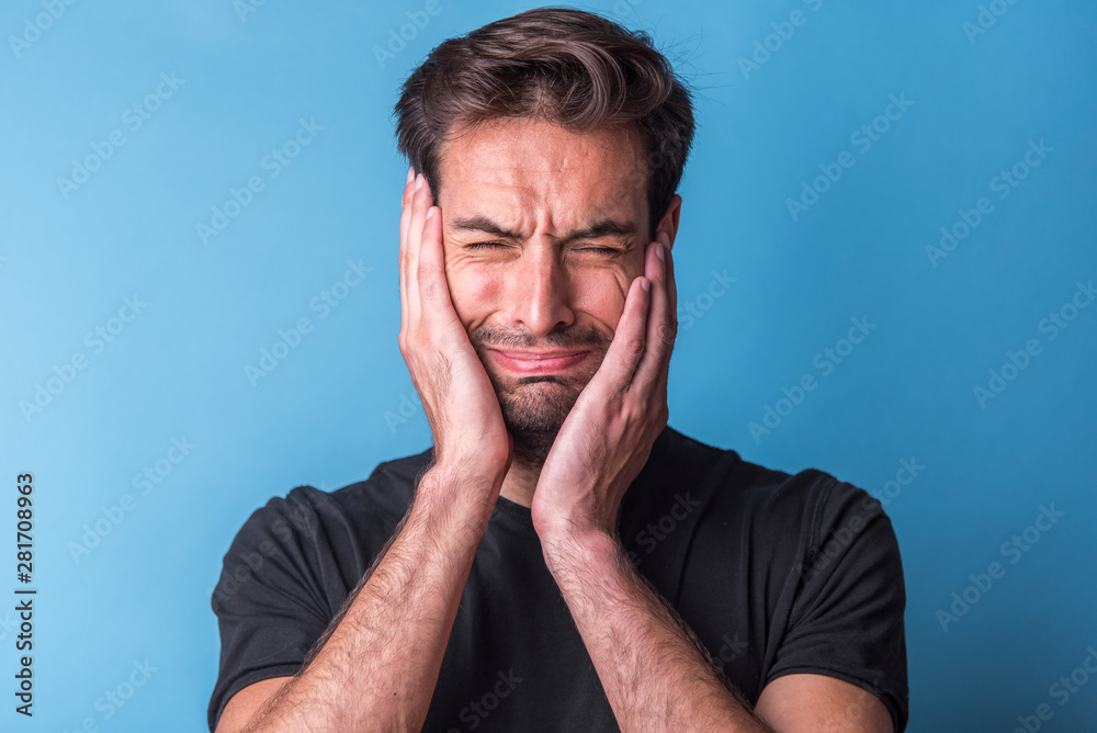 Depressed and crying young guy Depressed and crying young guy