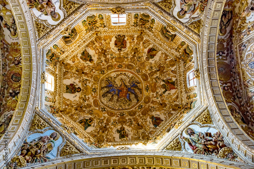 Ornate Ceiling Dome Santo Domingo de Guzman Church Oaxaca Mexico