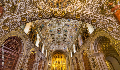 Ornate Ceiling Altar Santo Domingo de Guzman Church Oaxaca Mexico