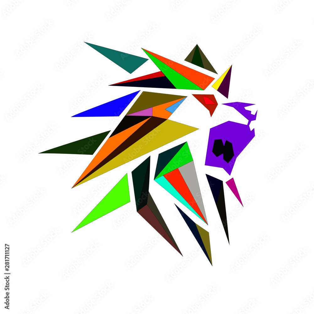 Fototapeta premium Stylish colorful lion - logo