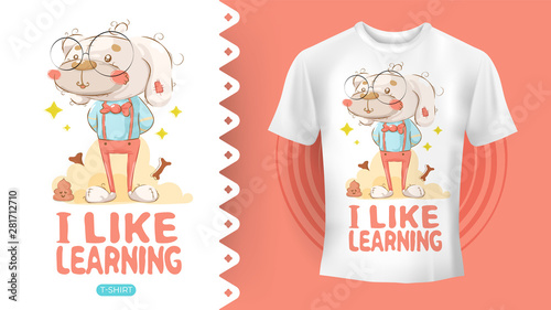 Hipster dog drawing perfect idea for shirt