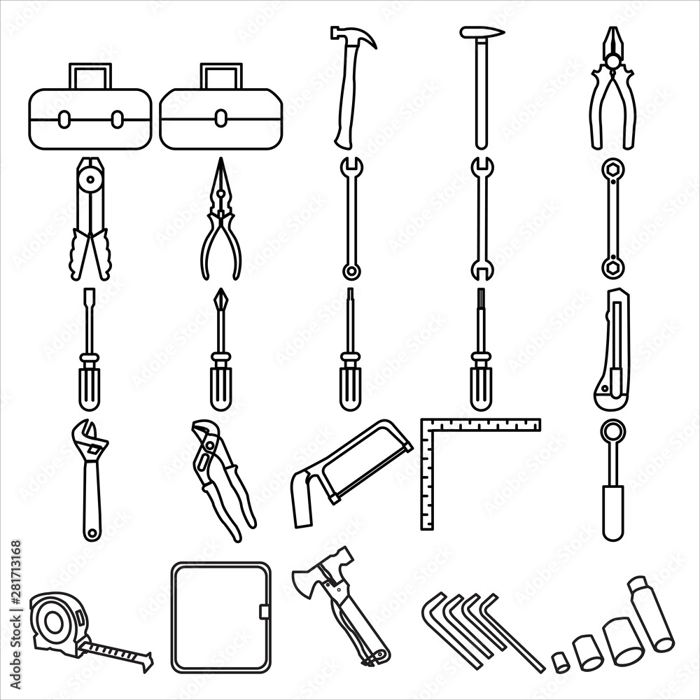 Toolkit Icon set Design Line Style Toolkit Icon set Design Line Style