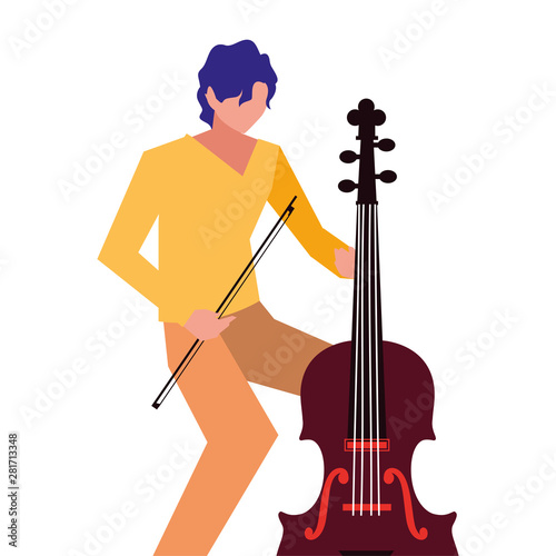 musician man cello playing music