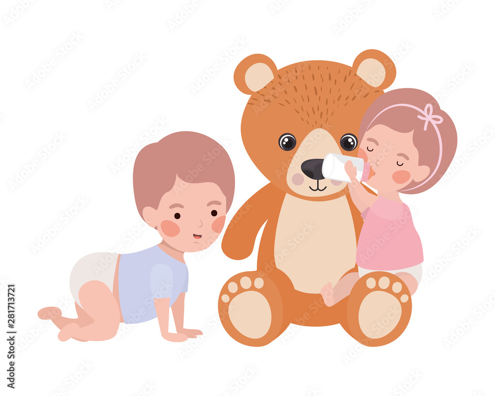 Isolated baby boy and girl design Isolated baby boy and girl design