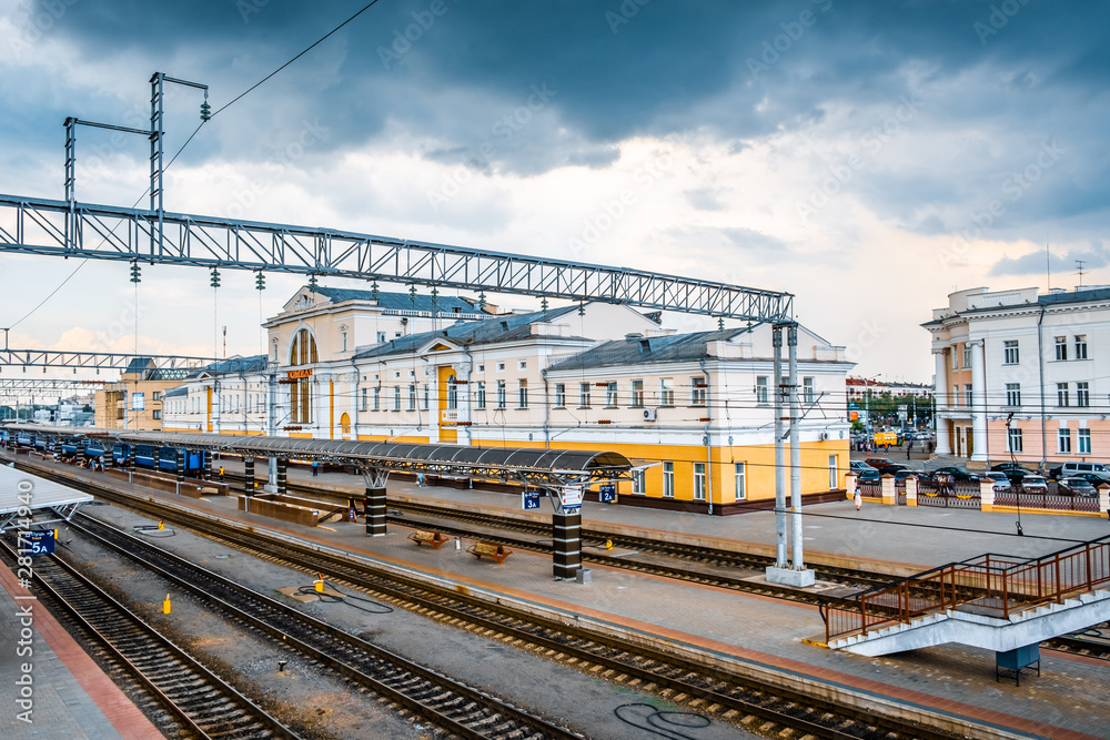 Gomel central railway station in Belarus