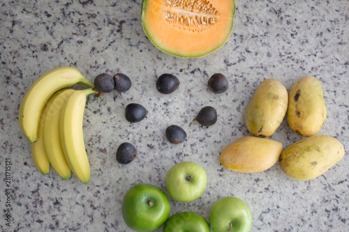 Yellow and green fruits