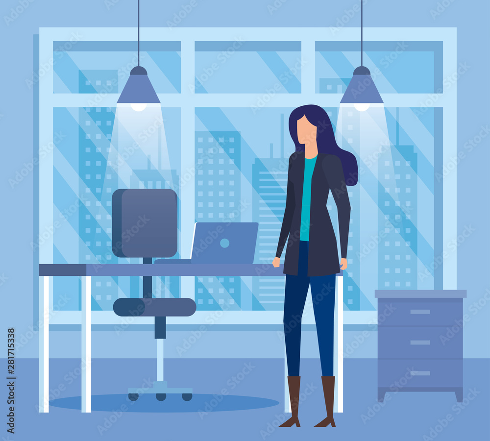 Obraz premium elegant businesswoman worker in the office