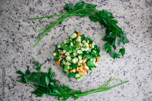 Set of Vegetables with parsley