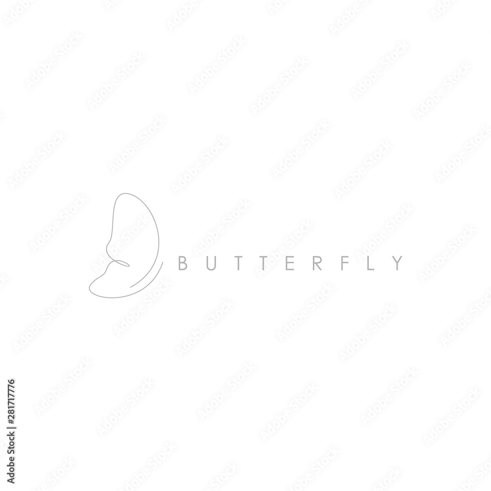 mono line butterfly logo .modern style mono line butterfly logo .modern style