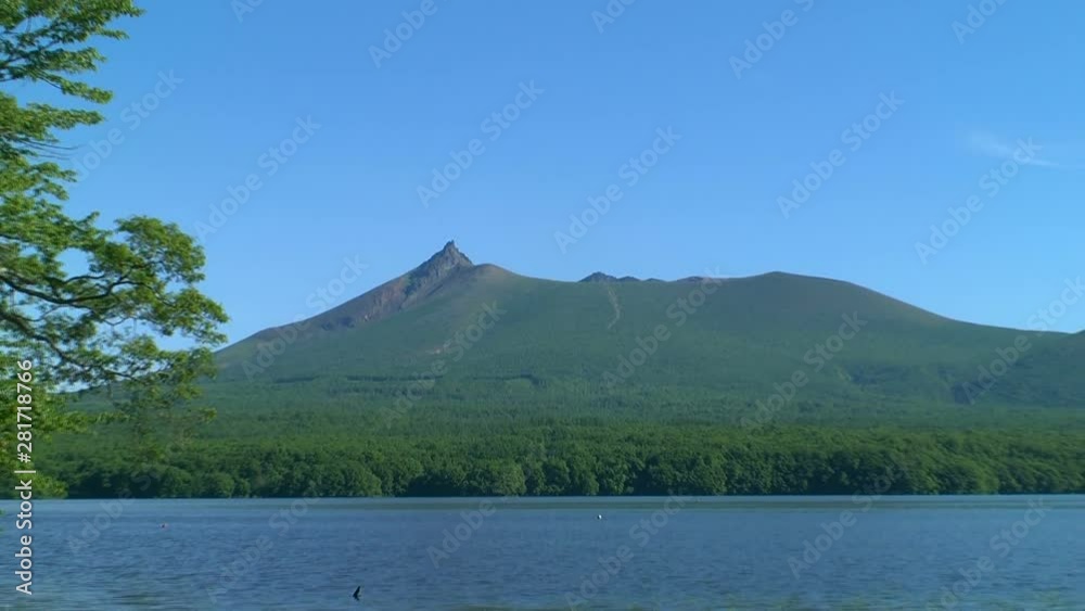 Lake and Mount Komagatake, Nanae, Hokkaido, Japan Lake and Mount Komagatake, Nanae, Hokkaido, Japan