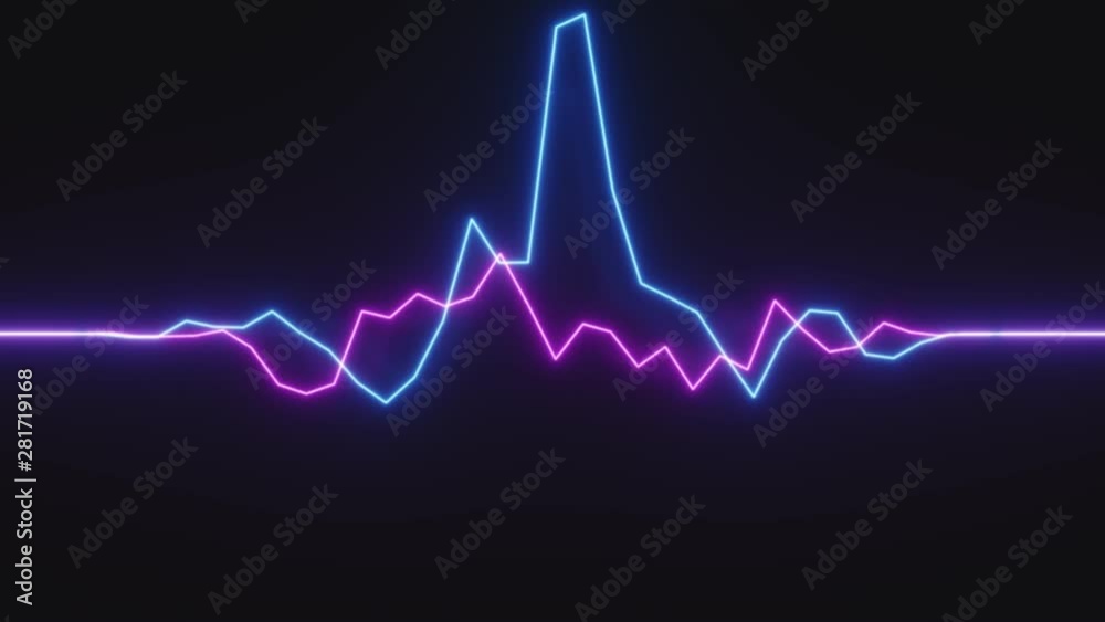 4K Abstract Digital Neon Waveform. Seamless Loop.